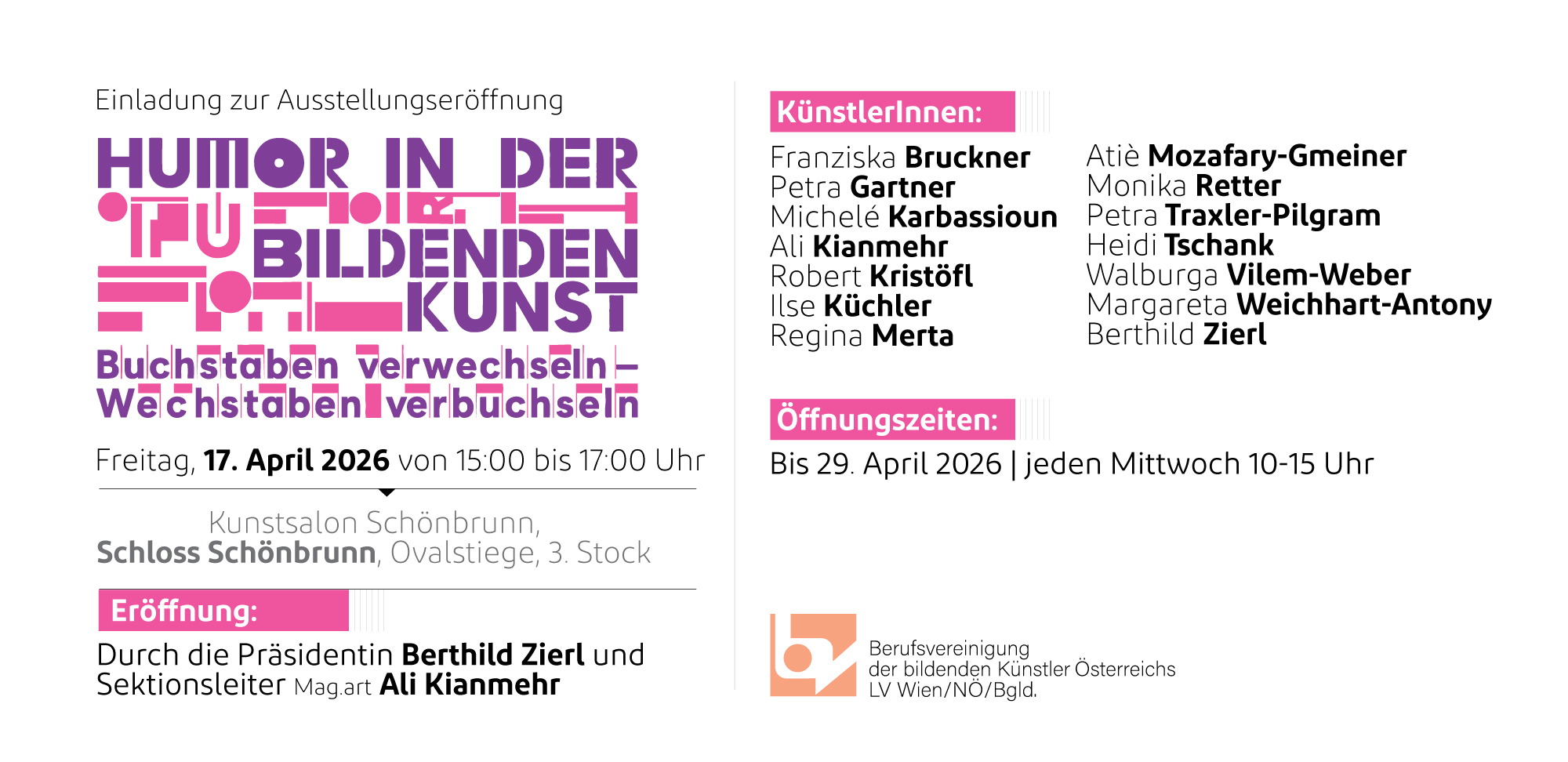 HUMOR IN DER BILDENDEN KUNST - Buchstaben verwechseln, Wechstaben verbuchseln